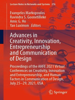 cover image of Advances in Creativity, Innovation, Entrepreneurship and Communication of Design
